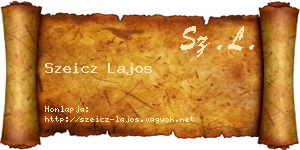Szeicz Lajos névjegykártya